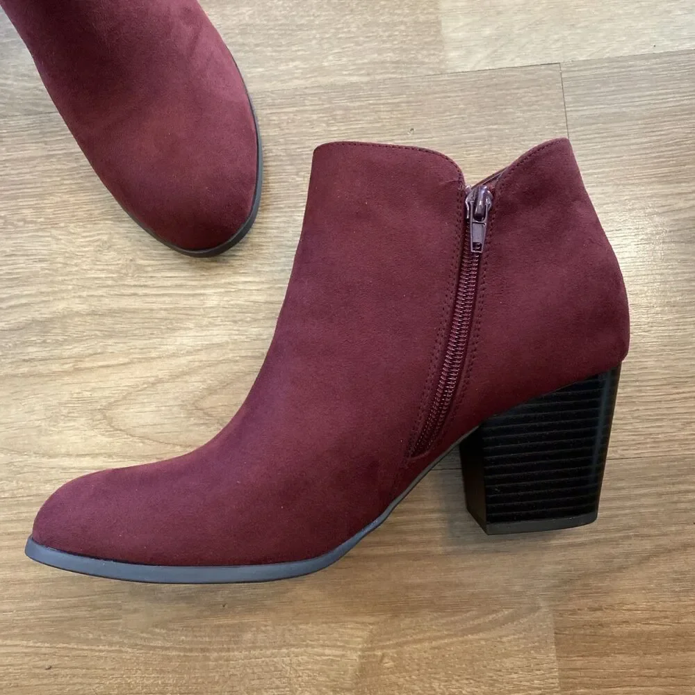 Style & Co Masrinaa Block-Heel Ankle Bootie Scarlet Micro Size 8.5M NIB - Picture 5 of 12